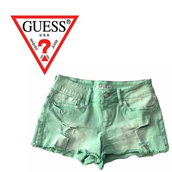 Guess Distressed Jean Shorts - Size 30 - Picture 1 of 7